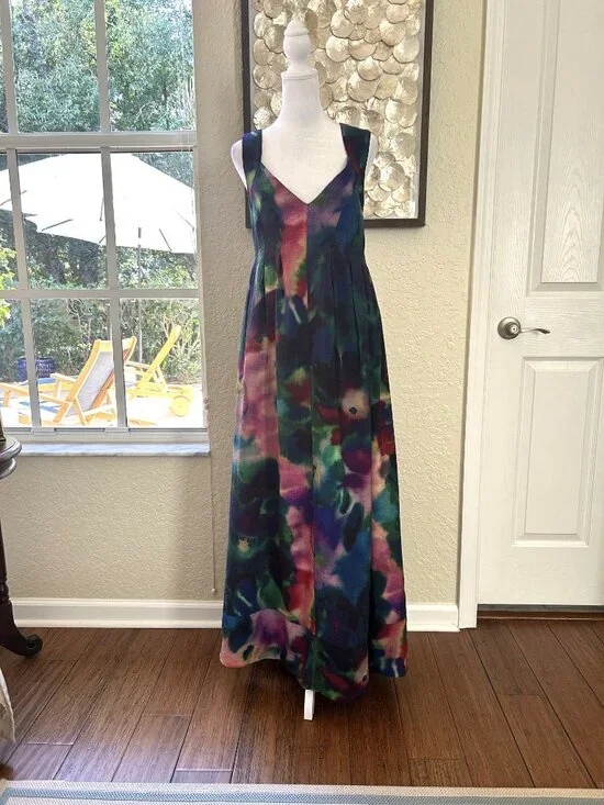 Anthropologie A-Line Watercolor Maxi Dress - Picture 5 of 10